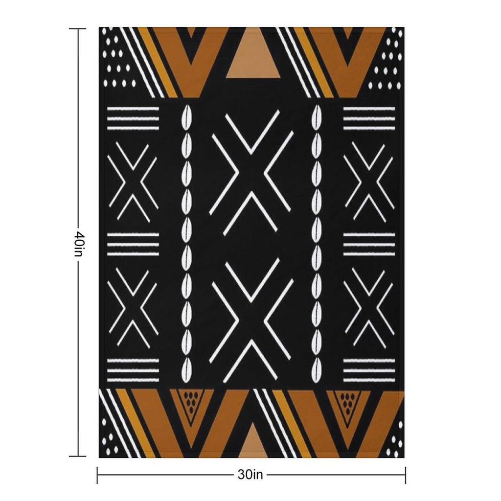 African Mud Cloth Bogolan Design Comfort Throw Blanket