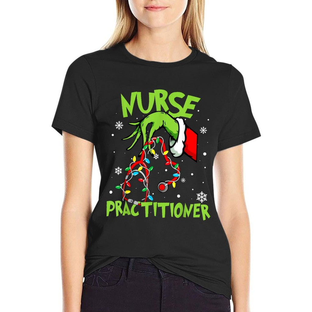 Nurse Practitioner Nurse Practitioner Christmas Nurse Xmas  Cotton T-Shirt