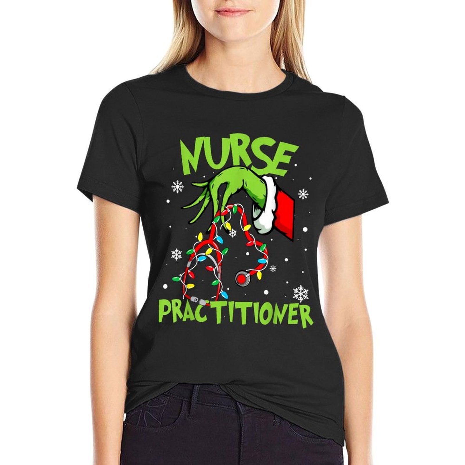 Nurse Practitioner Nurse Practitioner Christmas Nurse Xmas  Cotton T-Shirt