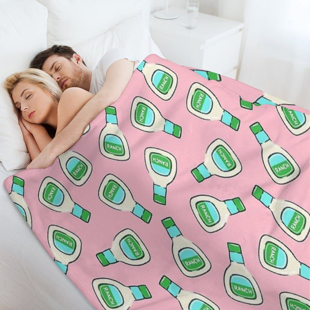 Ranch - Salad Dressing Bottle (pink) Plush Throw Blanket