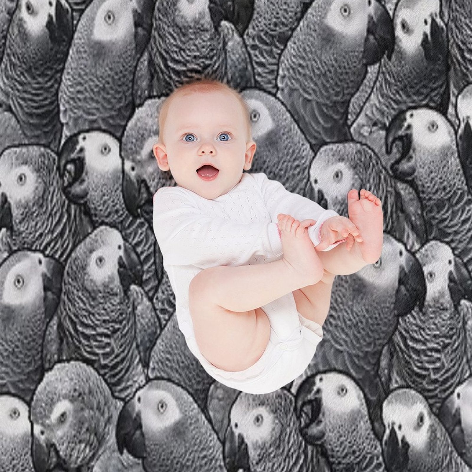 African Grey Parrot Pattern Velvety-soft Throw Blanket