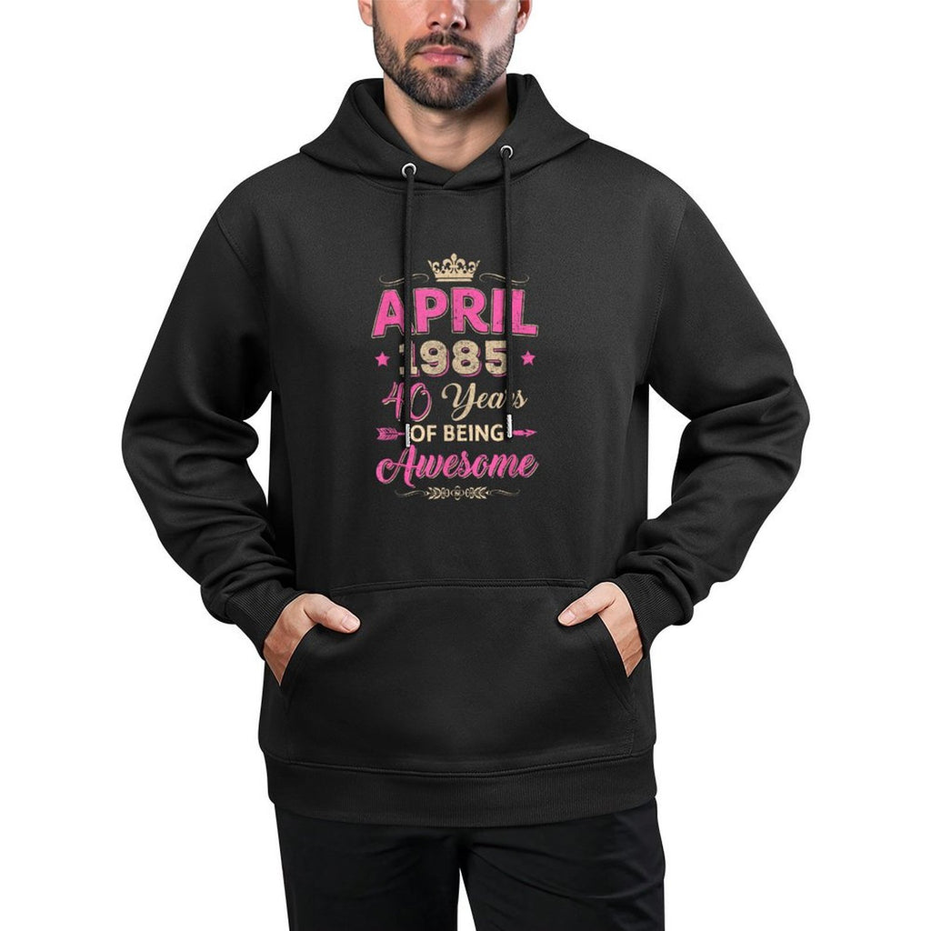 April 1985 40 Years Of Being Awesome Retro 40Th Birthday Breathable Fabric Hoodie