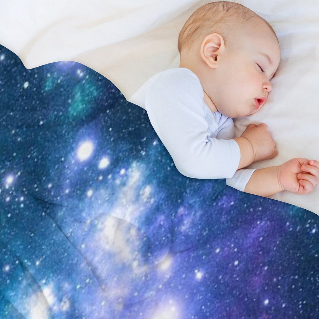 Turquoise Teal Purple Galaxy Nebula All-season Throw Blanket