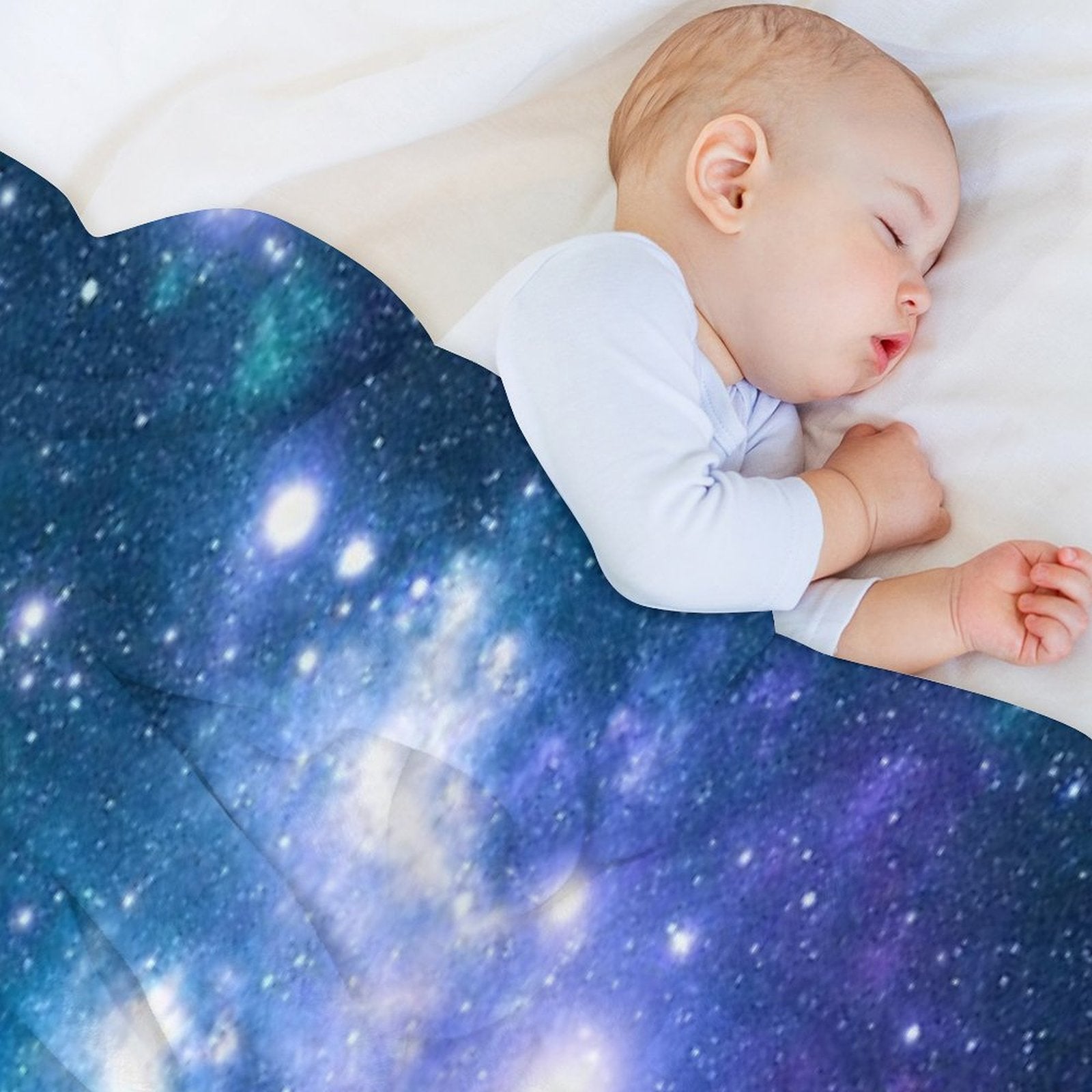 Turquoise Teal Purple Galaxy Nebula All-season Throw Blanket