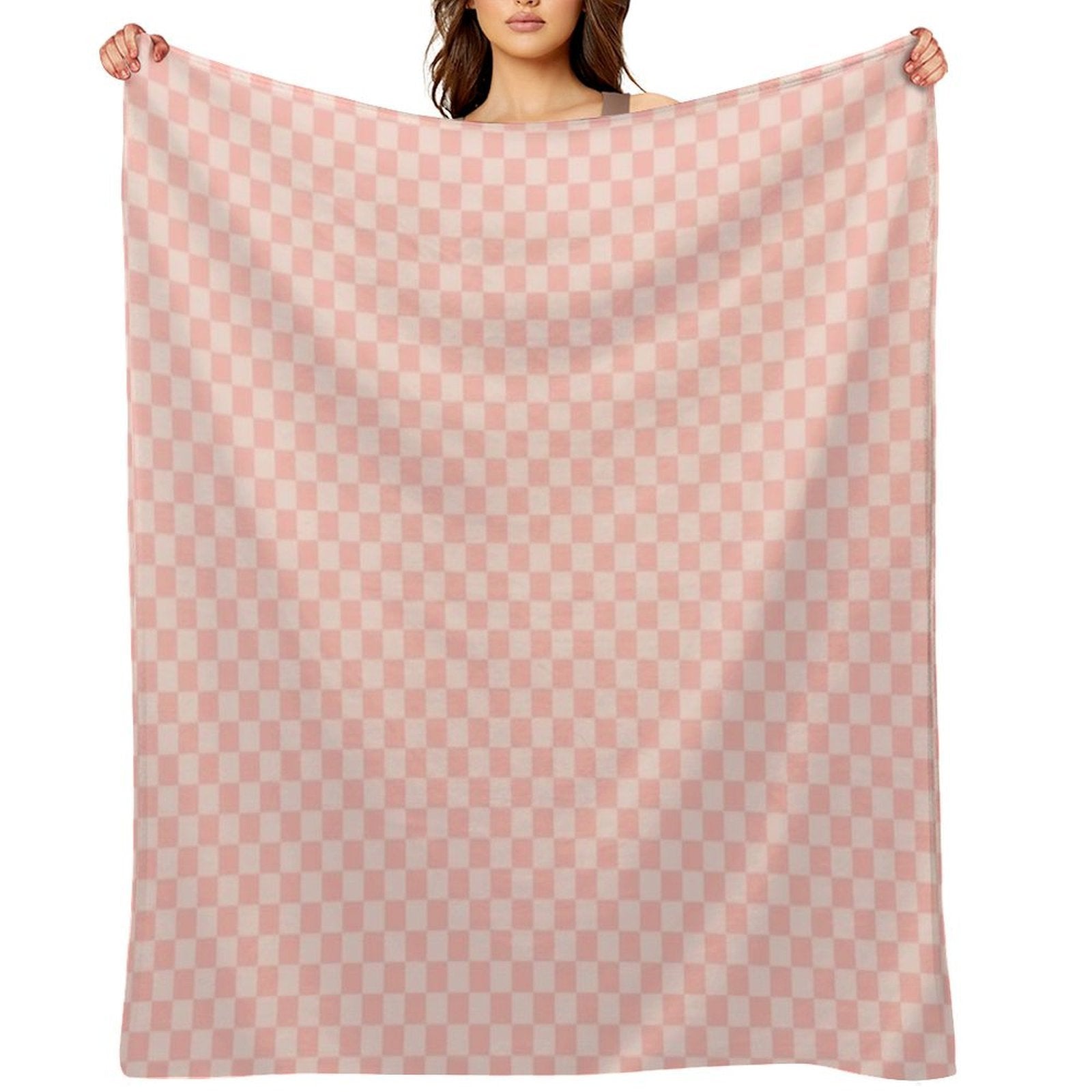 Check VII - Pink Eco-conscious Throw Blanket
