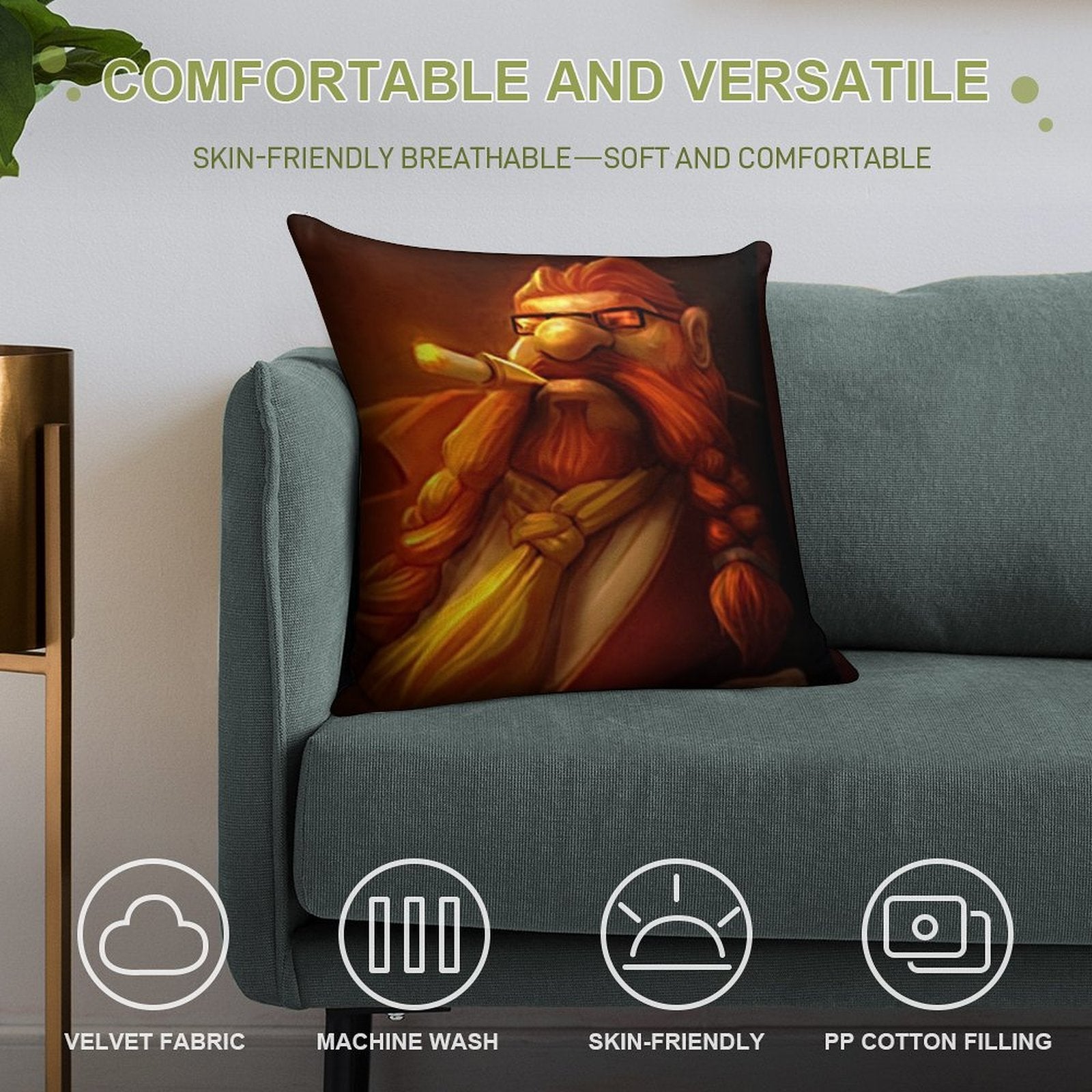 Gragas Alpha Male Soft Hidden Zipper Throw Pillow