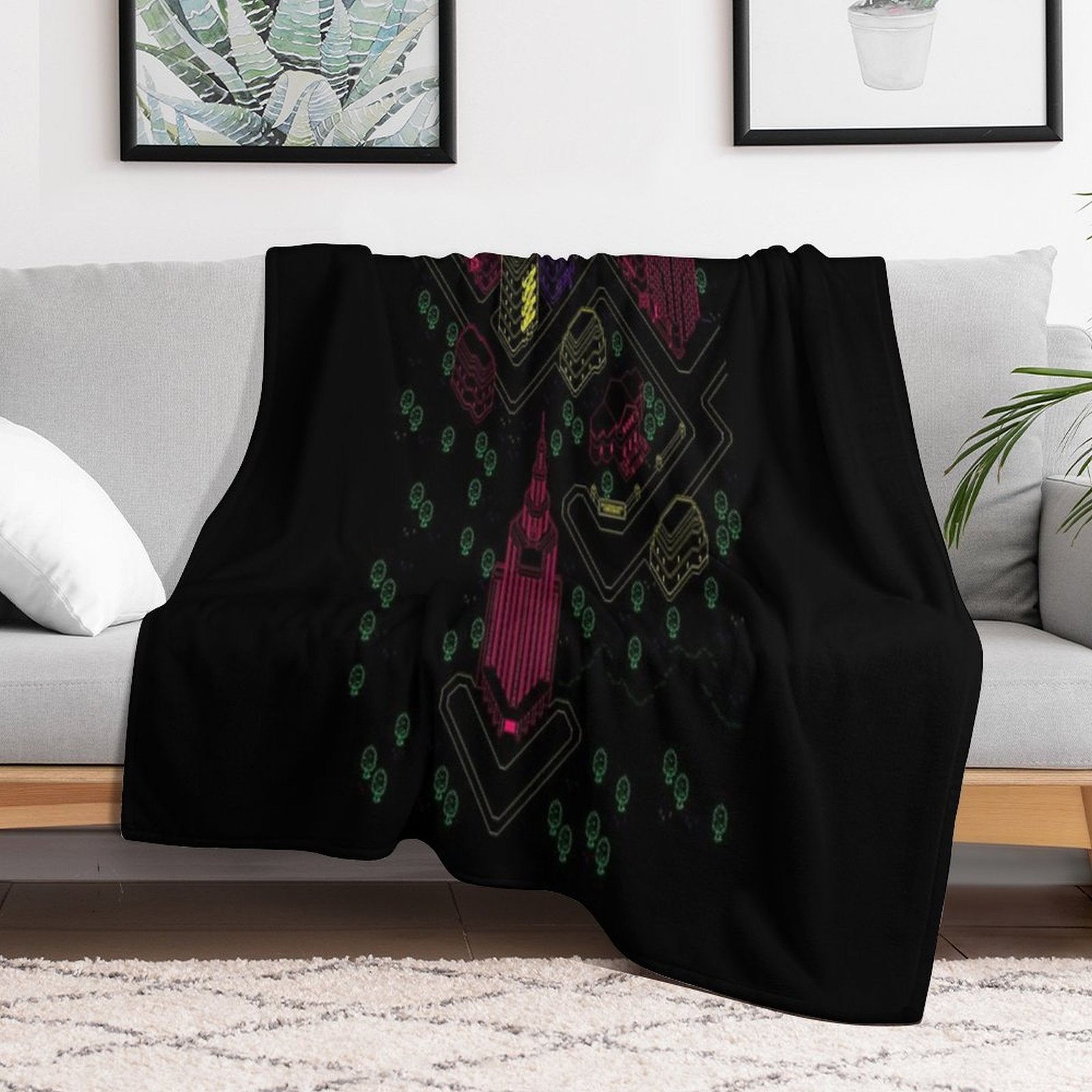 Earthbound - Moonside Full Map Gift-ready Throw Blanket