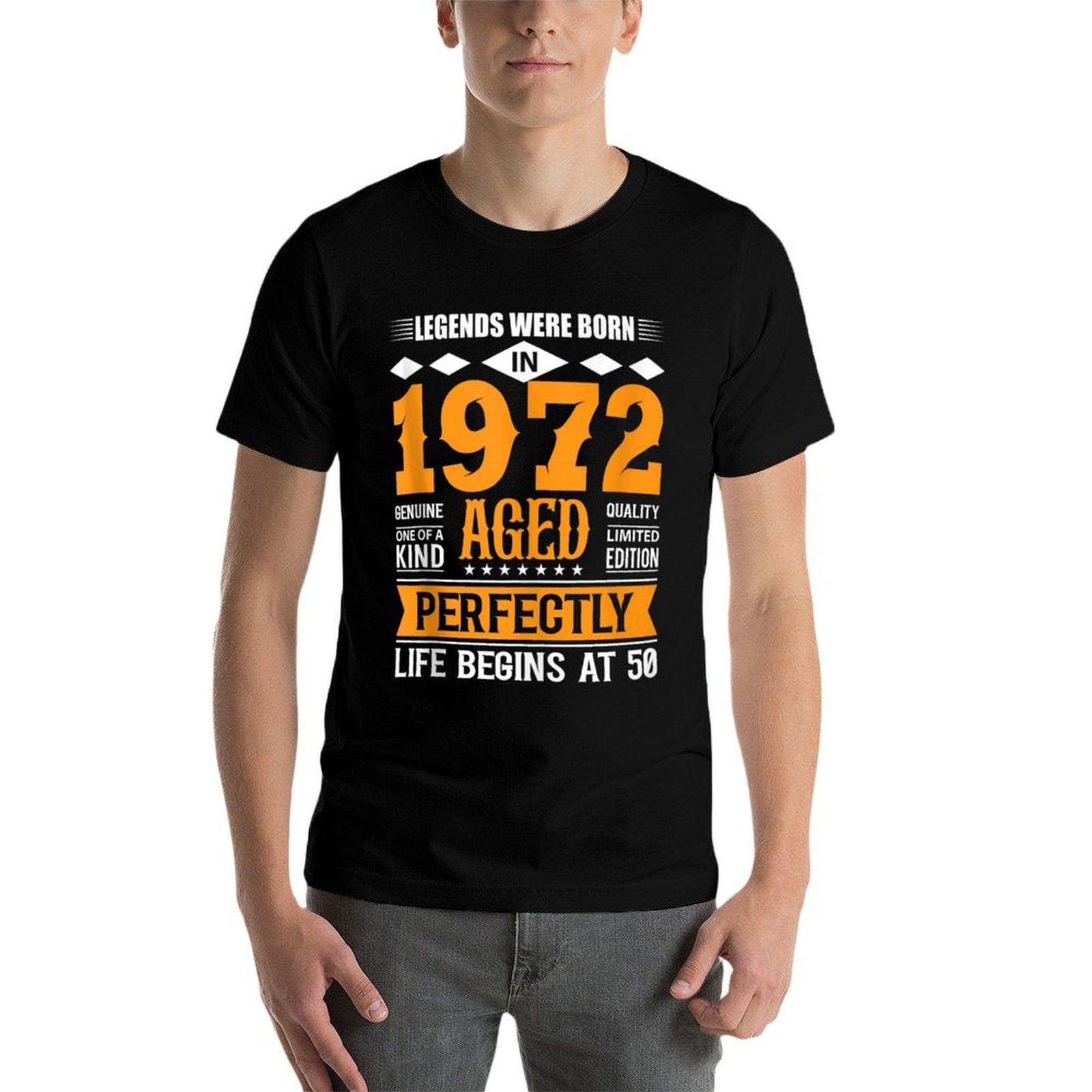50th Birthday Legends Born In 1972 Birthday Design  High-quality Stitching T-Shirt