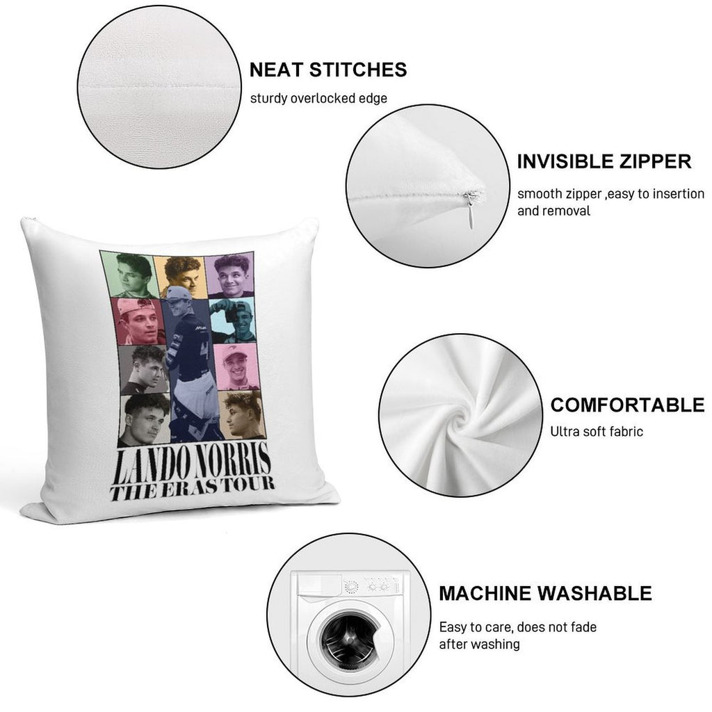 Lando Norris  The Eras Tour Soft Easy Maintenance Throw Pillow