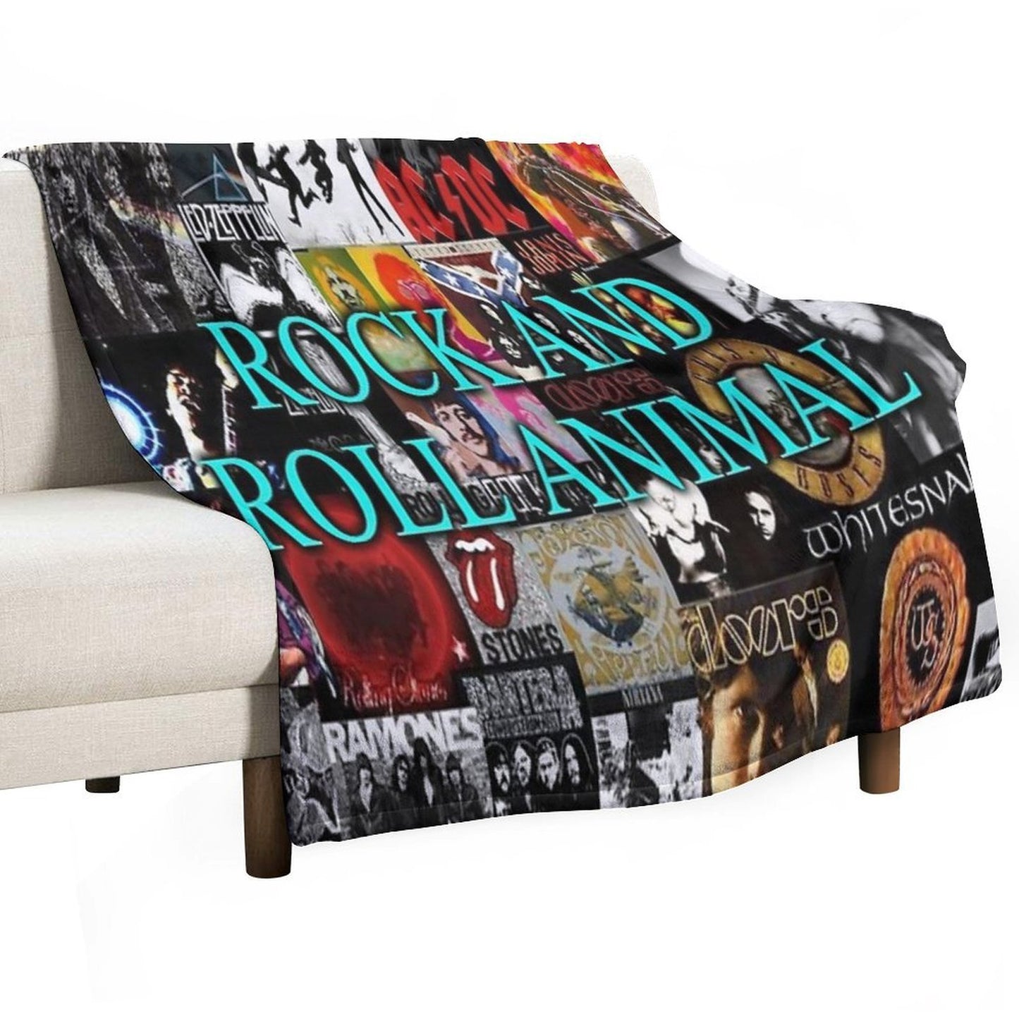 Rock And Roll Animal Shrink-resistant Throw Blanket