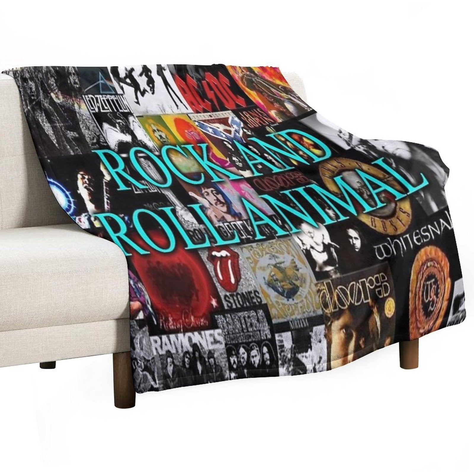 Rock And Roll Animal Shrink-resistant Throw Blanket