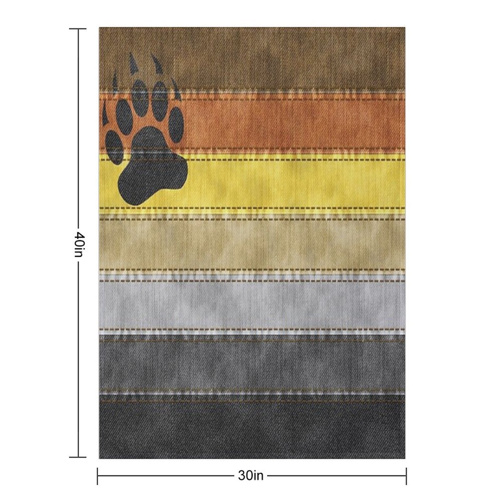 Denim Textured Seamless Gay Bear Pride Flag Pattern Gift-ready Throw Blanket