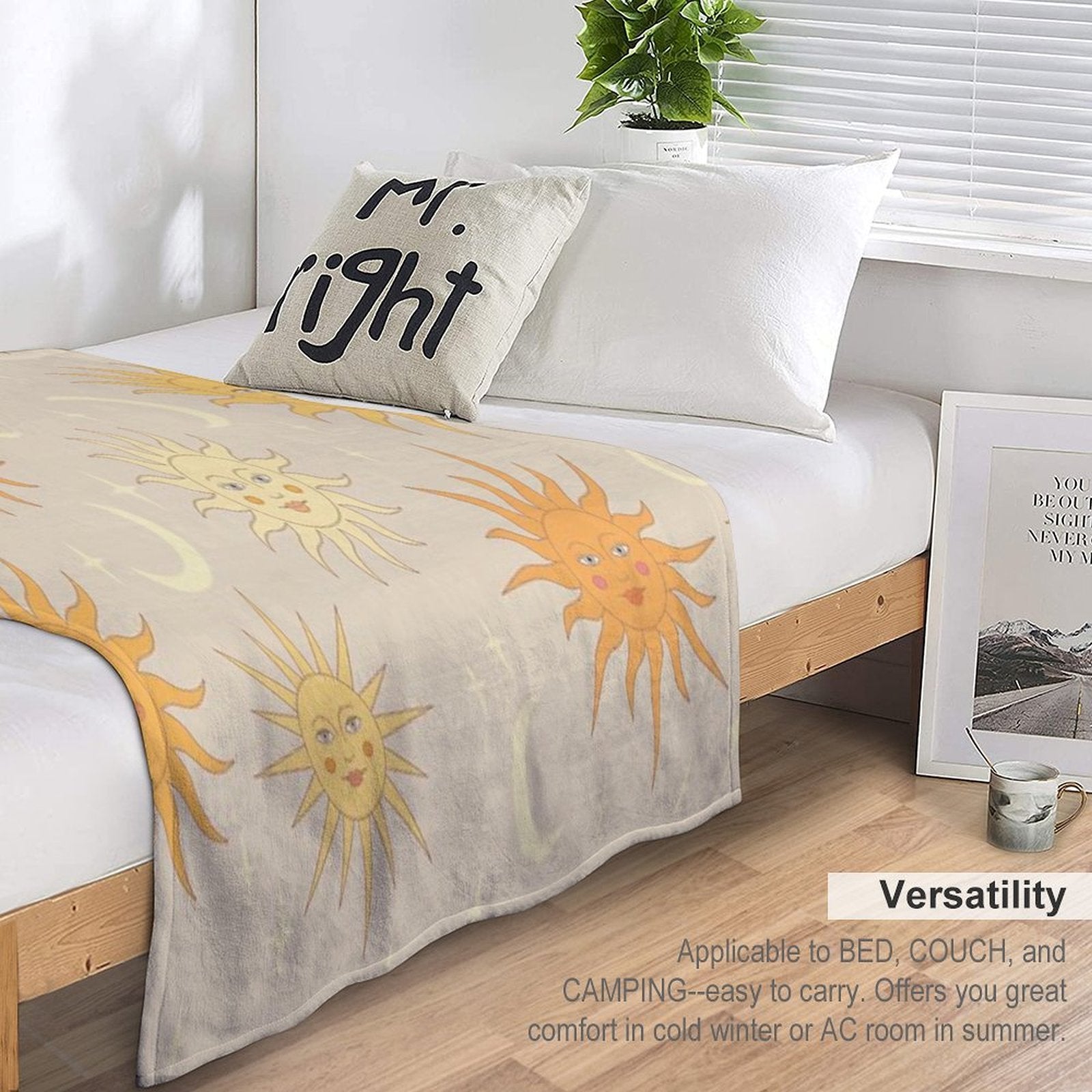 Boho Sun Pattern Durable Throw Blanket