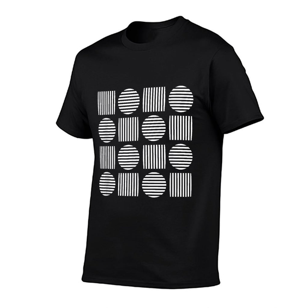 Retro Geometric Shapes Black And White Bauhaus Shapes Mania  Relaxed-fit T-Shirt