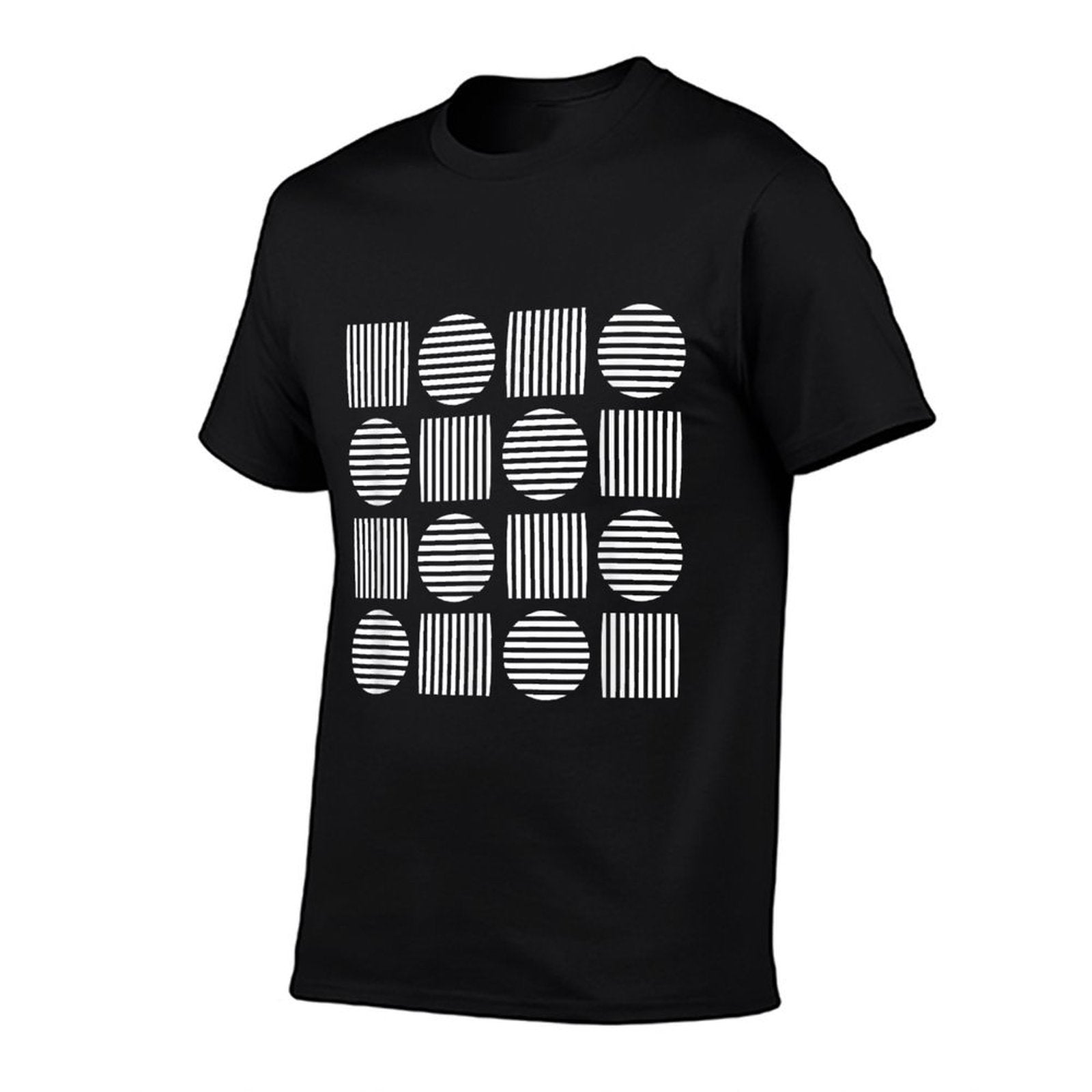 Retro Geometric Shapes Black And White Bauhaus Shapes Mania  Relaxed-fit T-Shirt