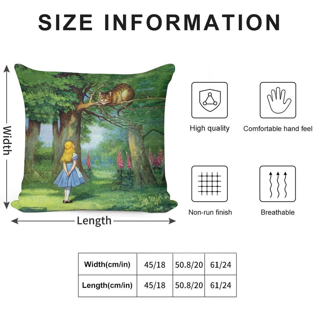 Cheshire Cat Soft Shrink-Resistant Throw Pillow