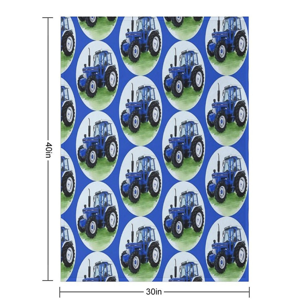 Blue Classic Tractor (blue Background) Wrinkle-free Throw Blanket