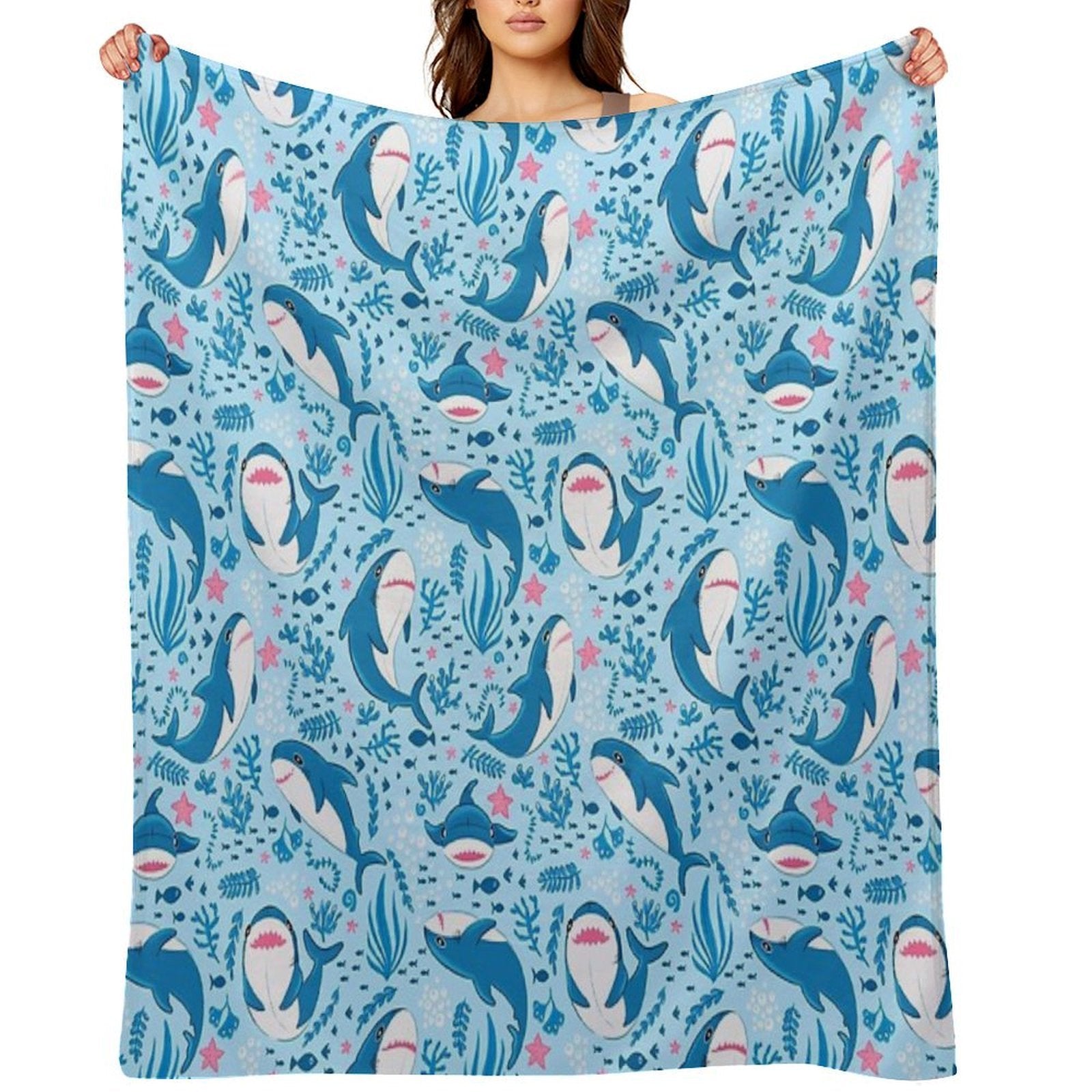 Blahaj Shark Velvety-soft Throw Blanket