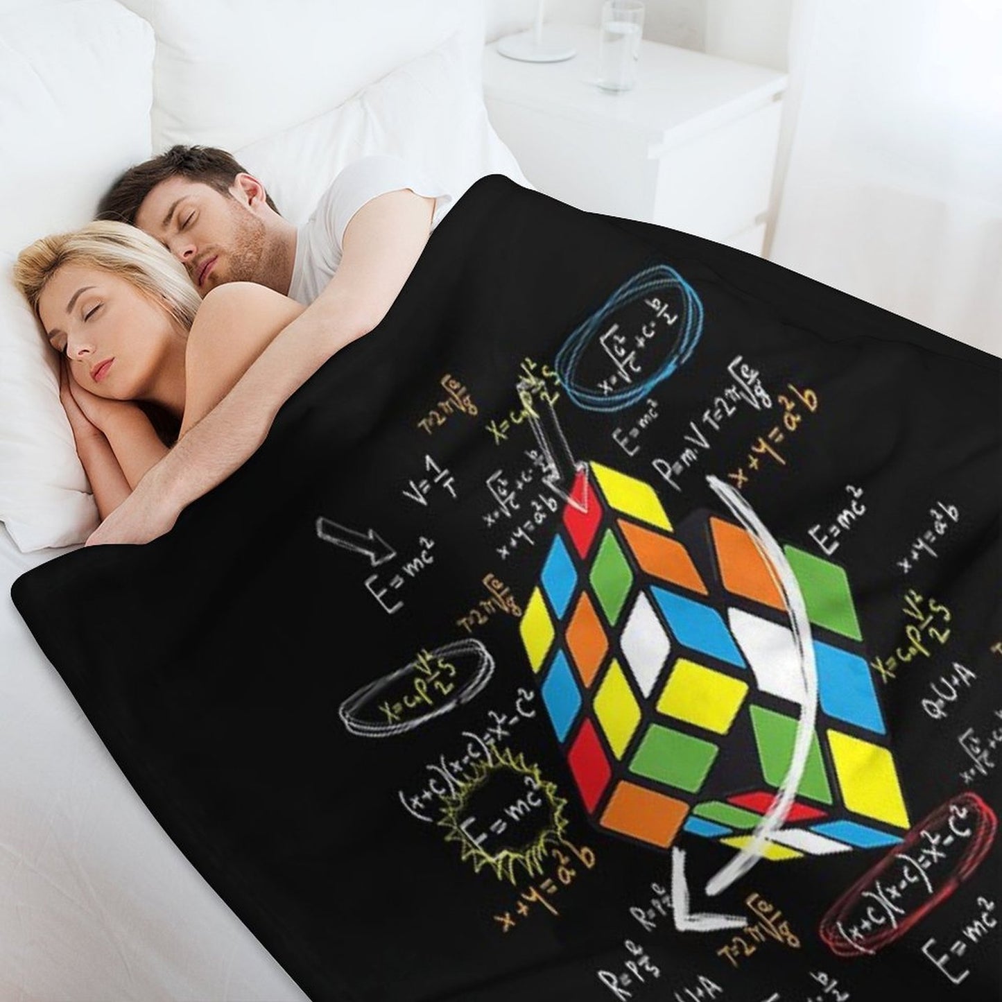 Cool Math Rubik Rubix Rubics Player Cube Math Lovers T-Shirt Durable Throw Blanket