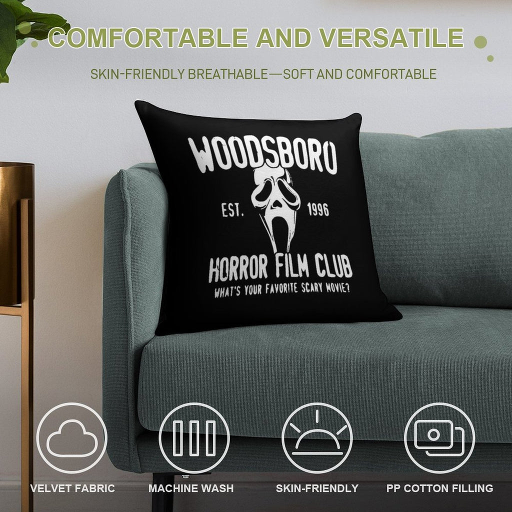 Scream Woodsboro Film Club Horror Soft Anti-Pilling Throw Pillow
