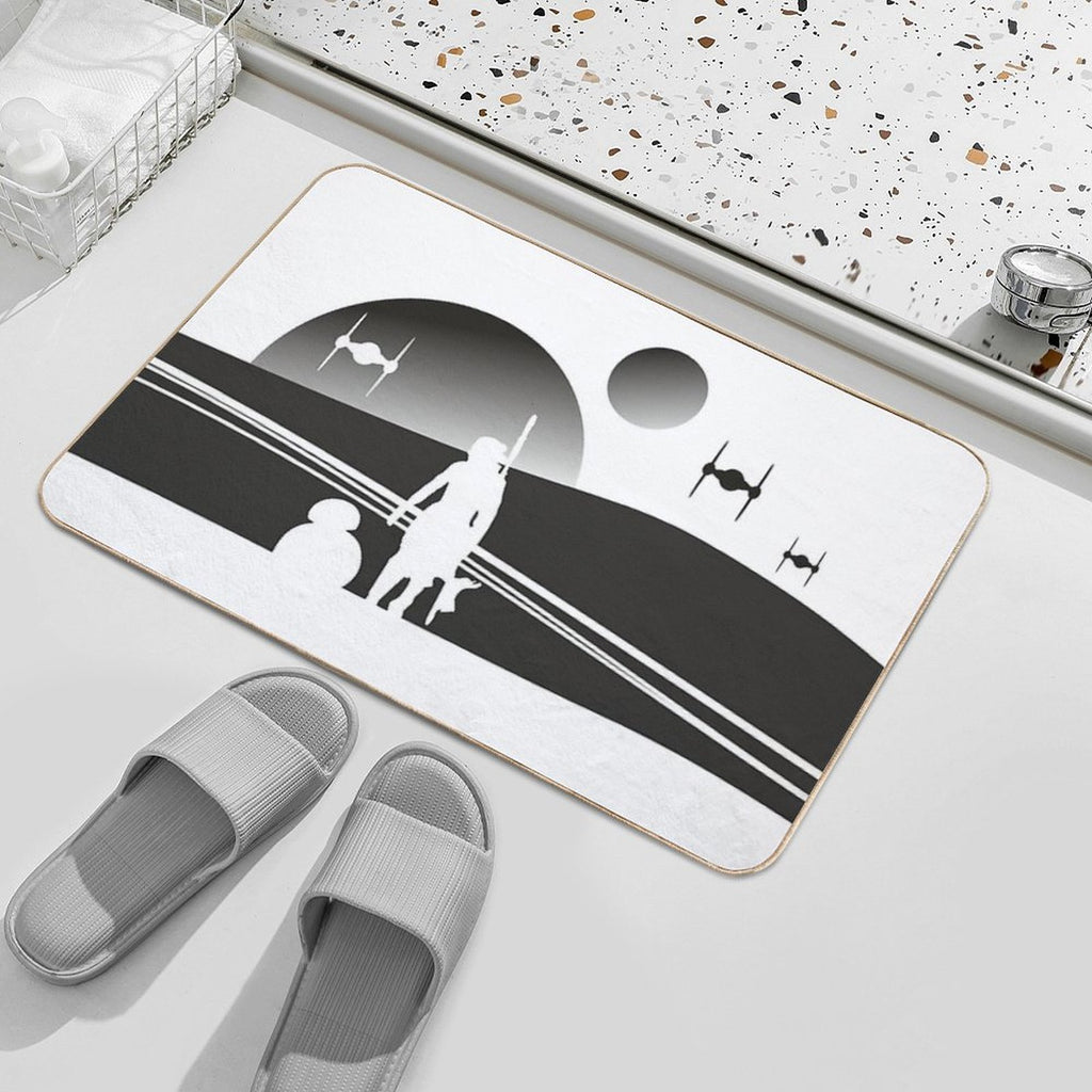 TATOOINE SUNSET BLACK  Versatile Bath Mat