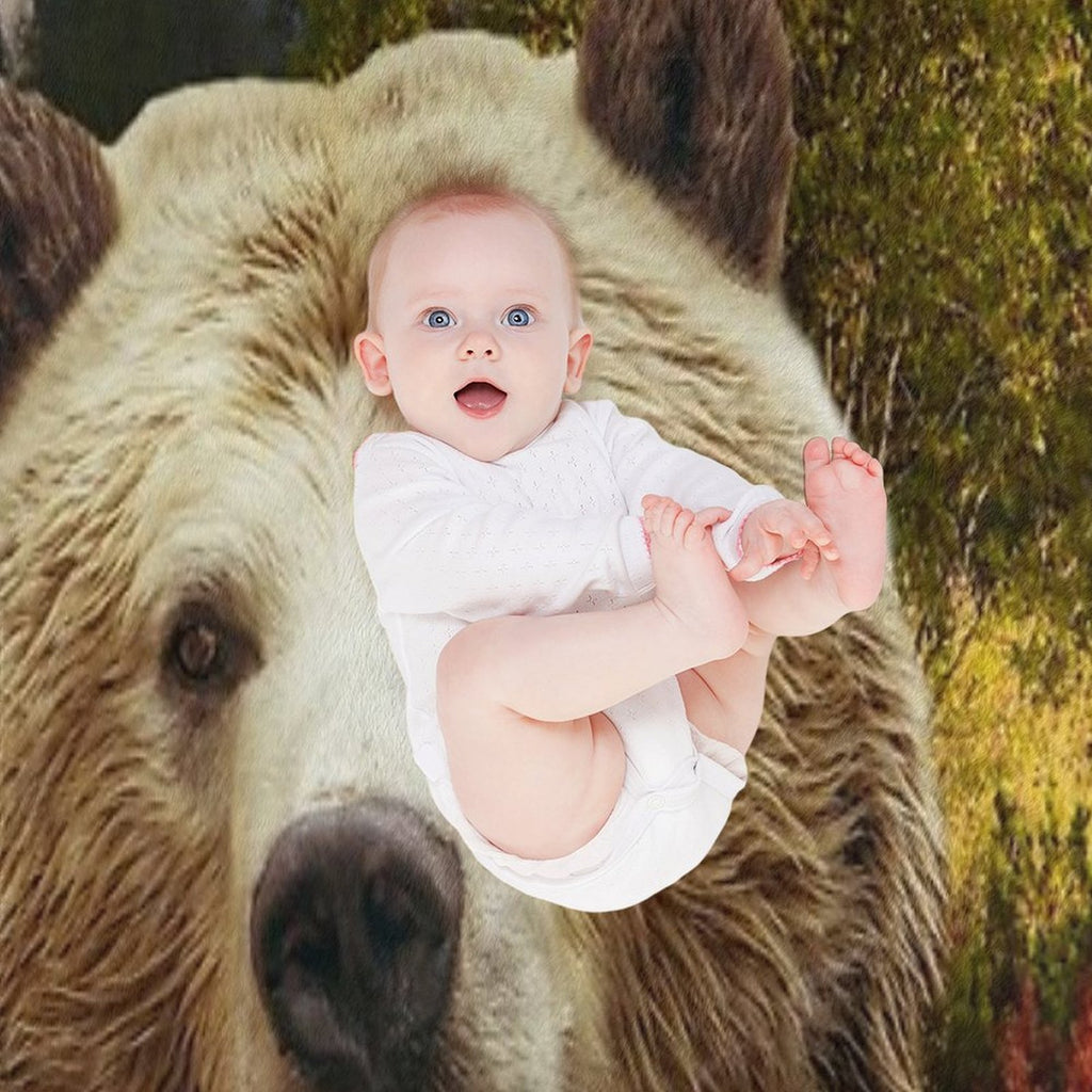 Brown Bear And Forest Multi-functional Throw Blanket