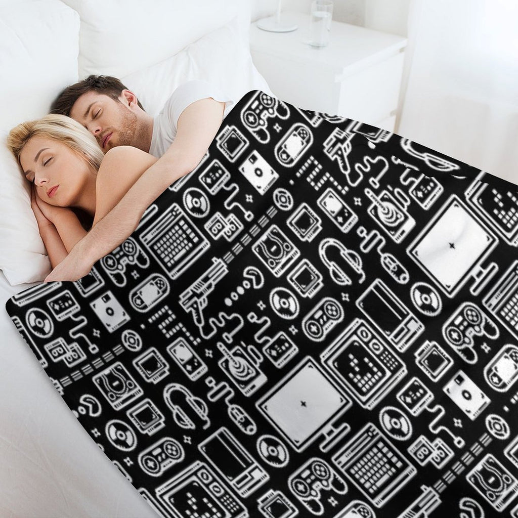 Retro Gamer Video Game Consoles, PC's, Controllers, Joysticks And Gamepads Durable Throw Blanket