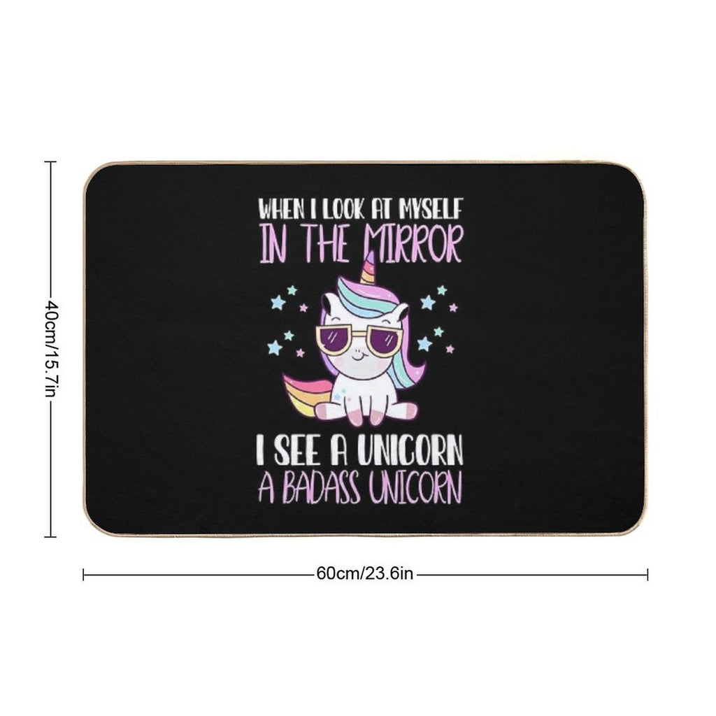 Funny Badass Unicorn  Anti-Trip Bath Mat