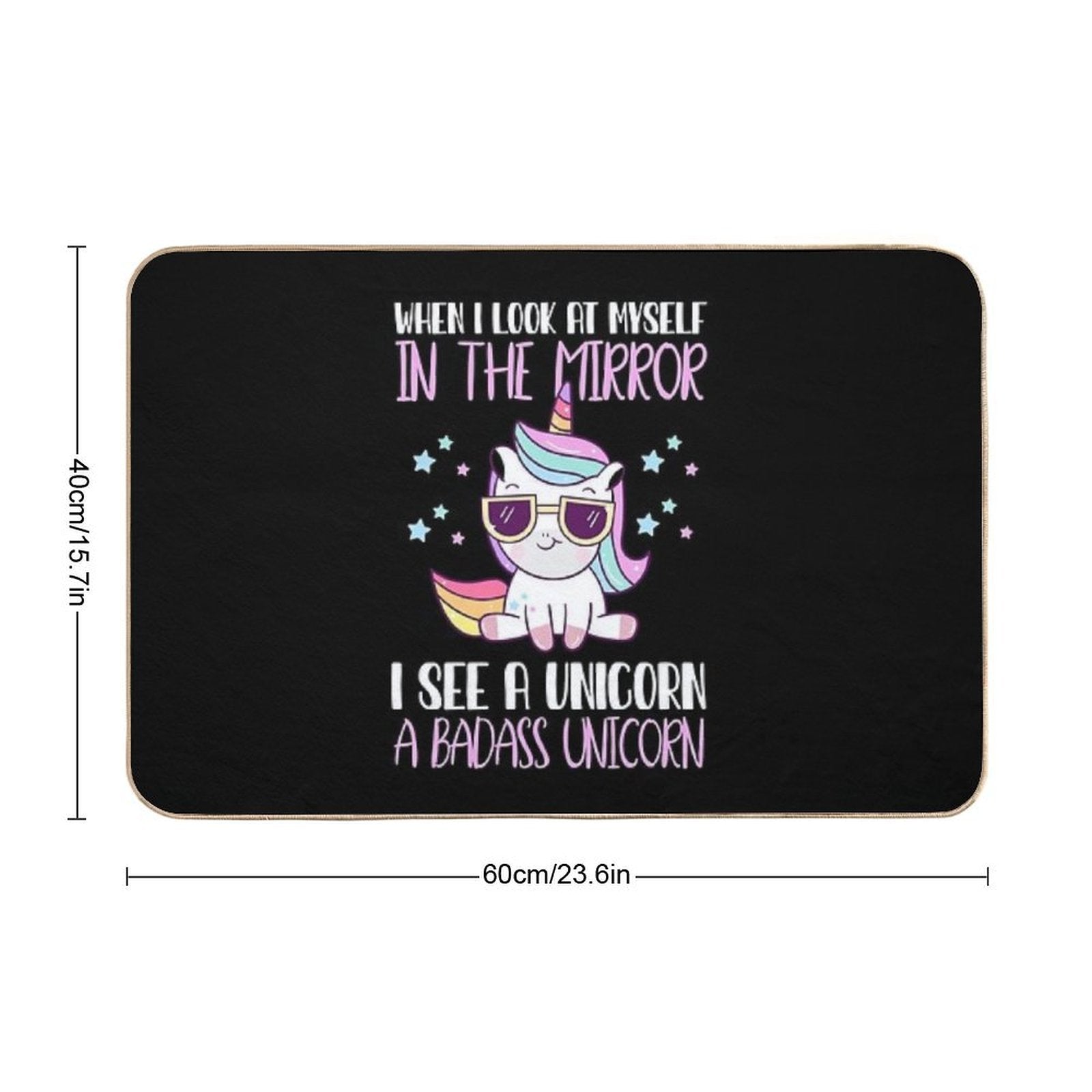 Funny Badass Unicorn  Anti-Trip Bath Mat