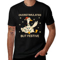 Overstimulated But Festive Goose Christmas Funny Holiday  Summer-ready Fabric T-Shirt