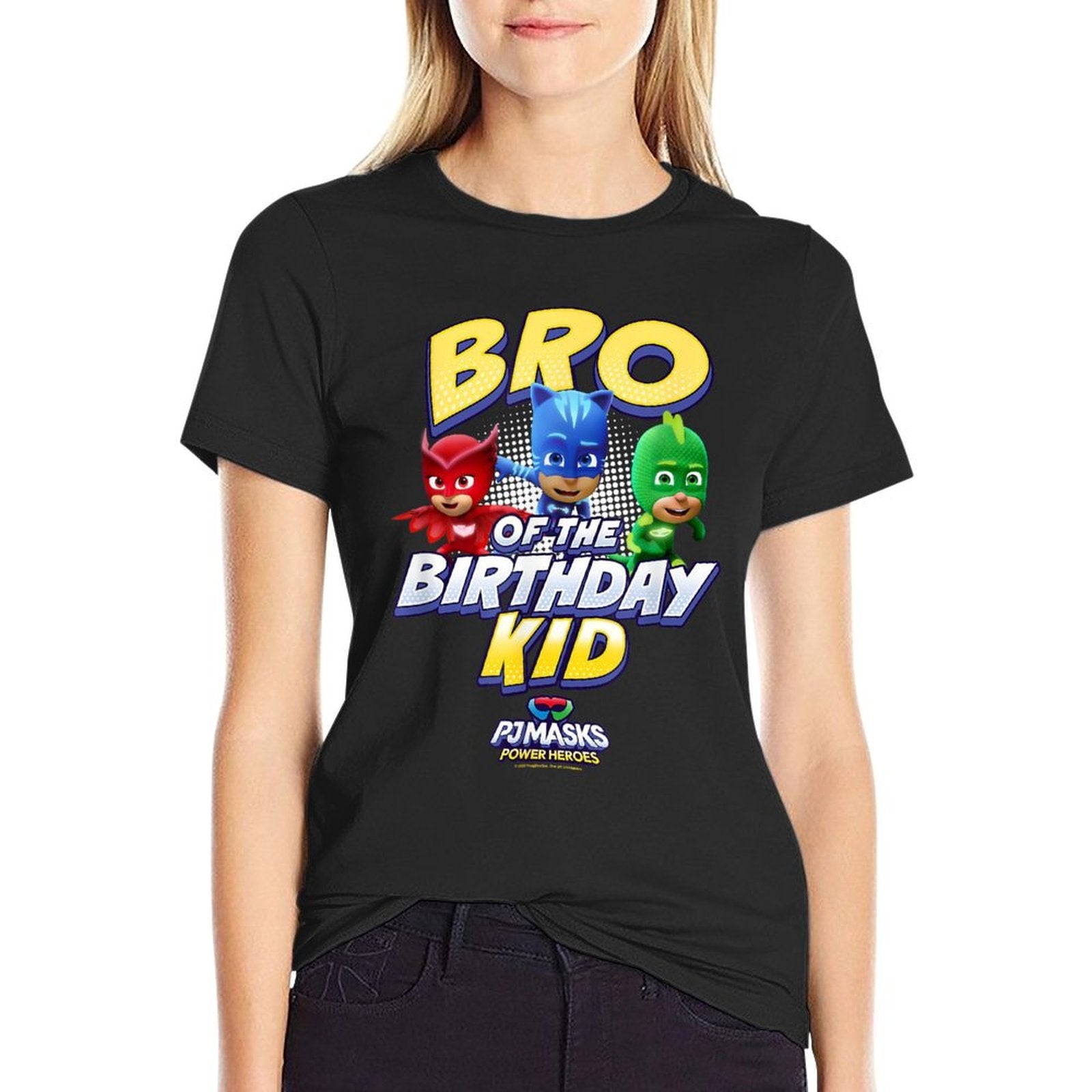 PJ Masks Group Shot Bro Of The Birthday Kid Logo  Soft T-Shirt
