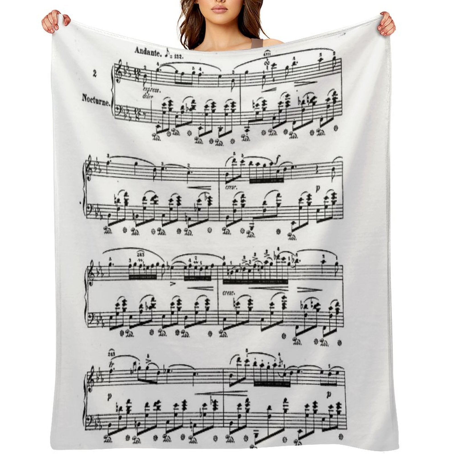 Chopin Nocturne Easy Care Throw Blanket