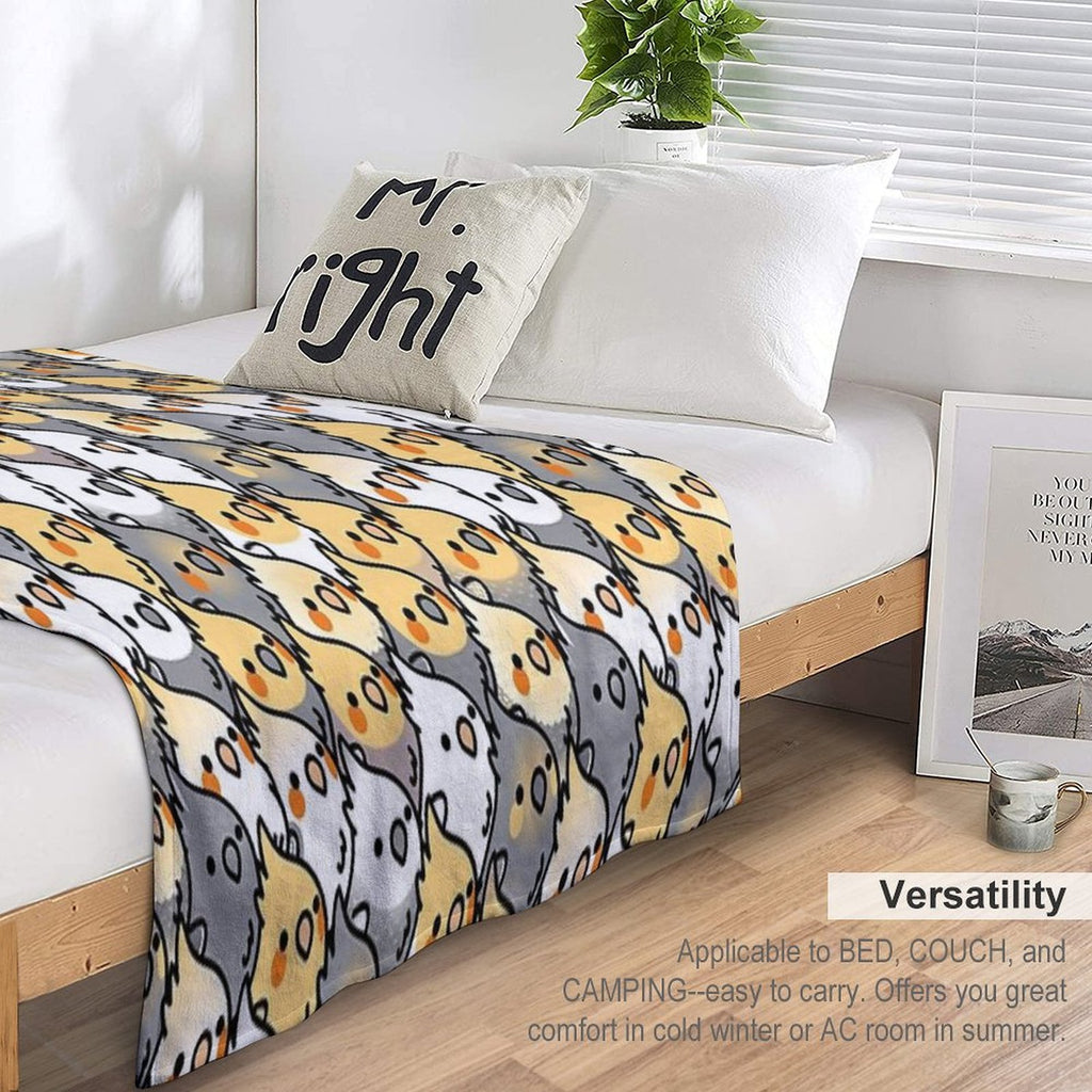 Chubby Cockatiel Party Anti-pilling Throw Blanket