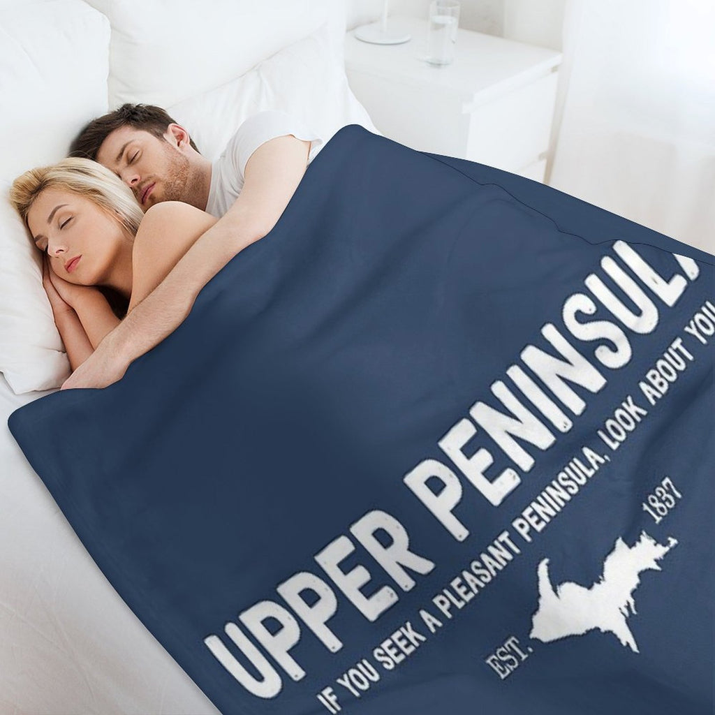 Upper Peninsula, Northern Michigan's Pleasant Peninsula U.P. All-season Throw Blanket