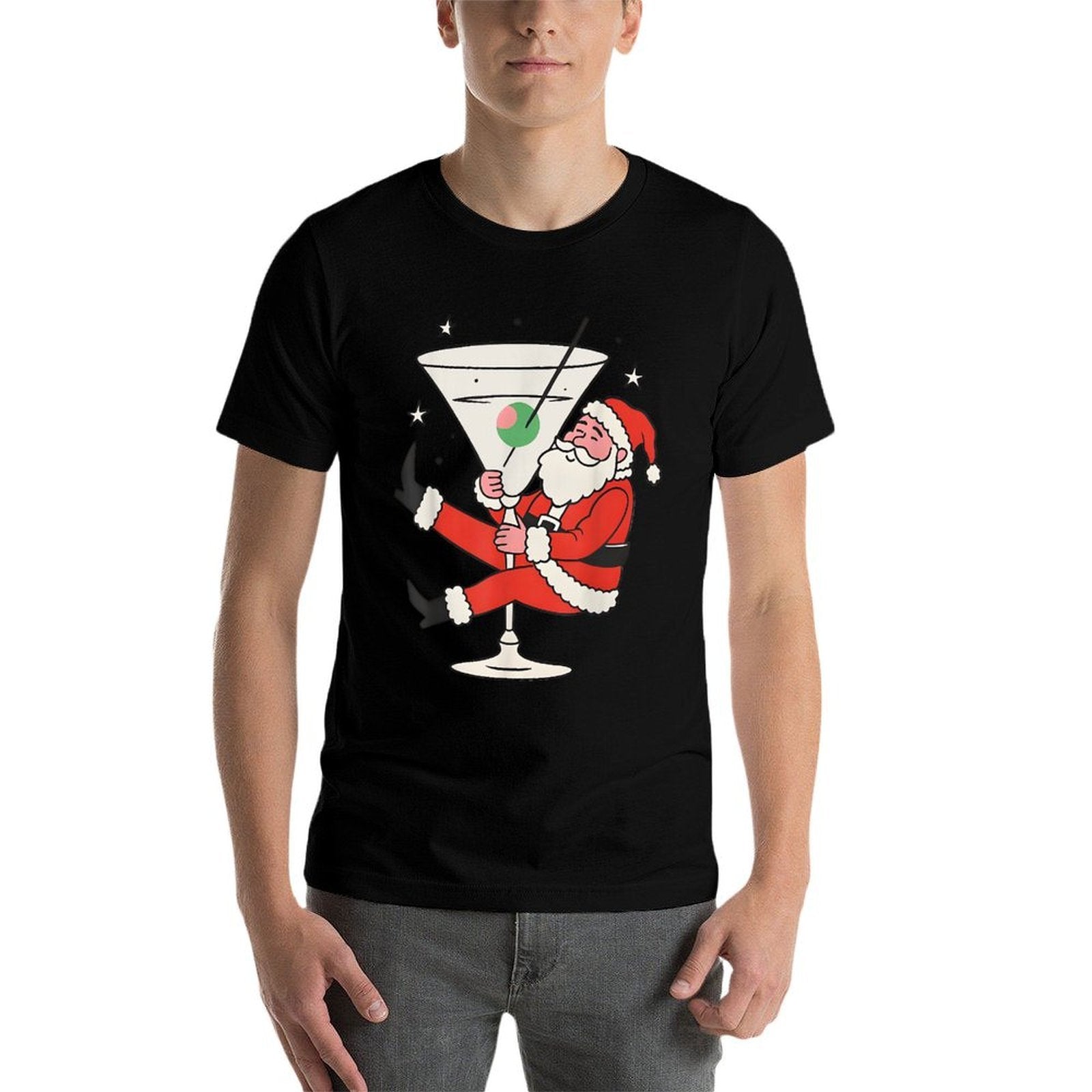 Xmas Holiday Party Drinking Funny Santa Martini Christmas  Quick-drying T-Shirt