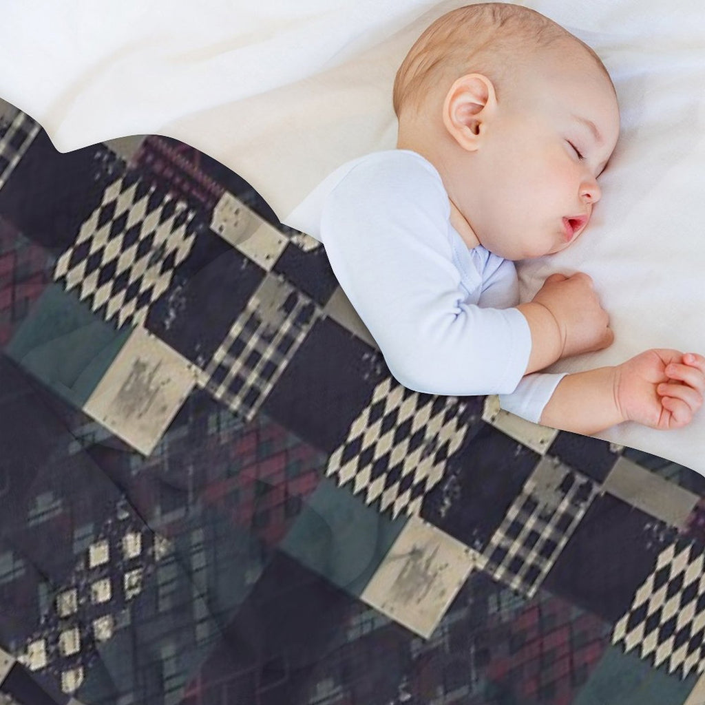 Grunge Tartan Patchwork Multi-functional Throw Blanket