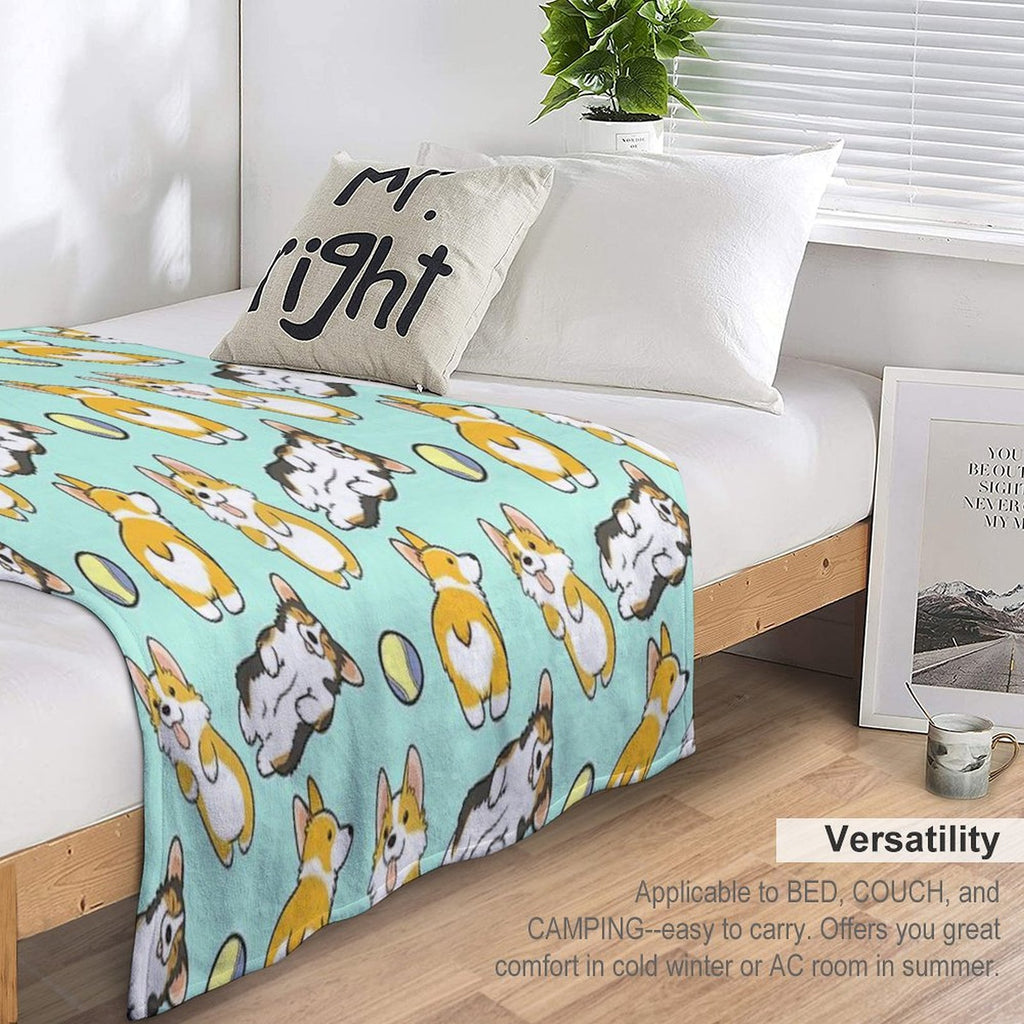 Corgi Set Eco-conscious Throw Blanket