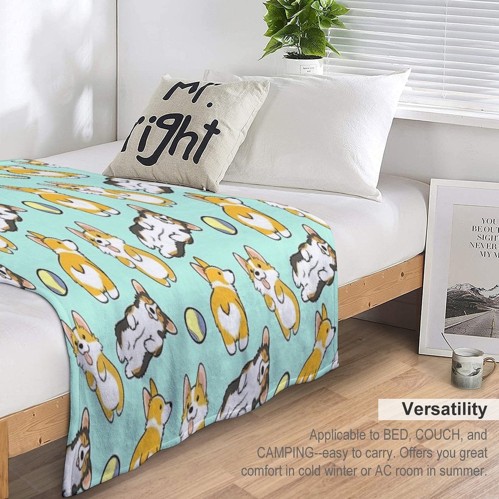 Corgi Set Eco-conscious Throw Blanket