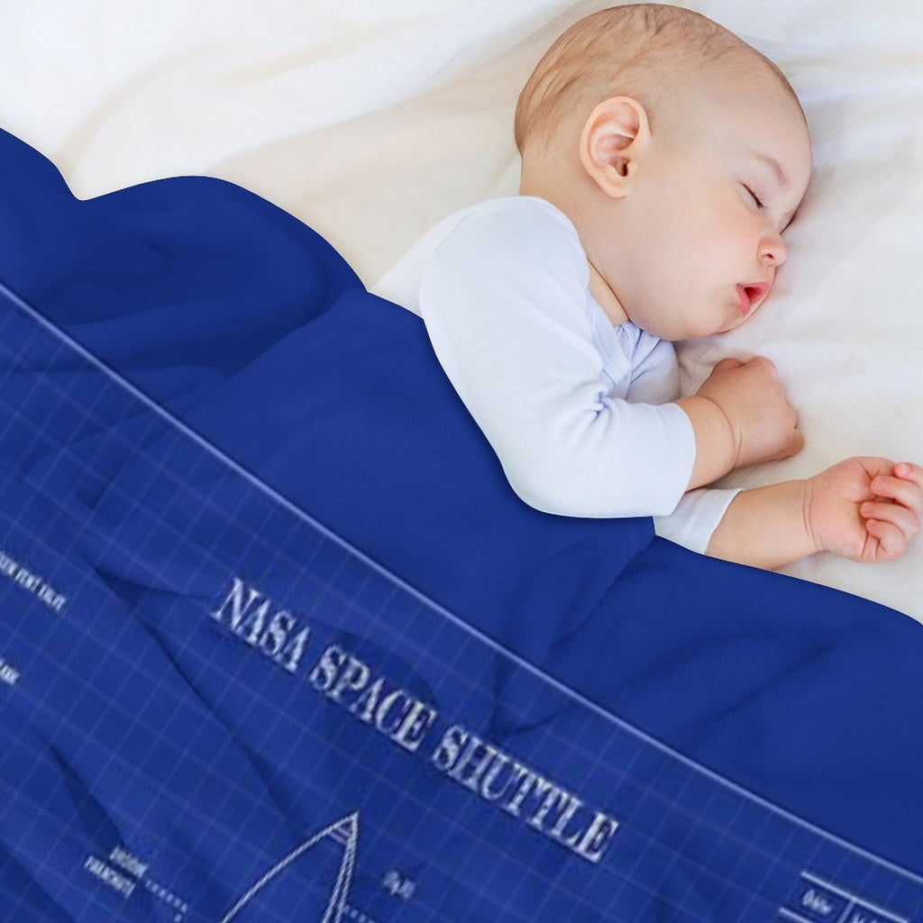 NASA Space Shuttle (Blueprint) Shrink-resistant Throw Blanket