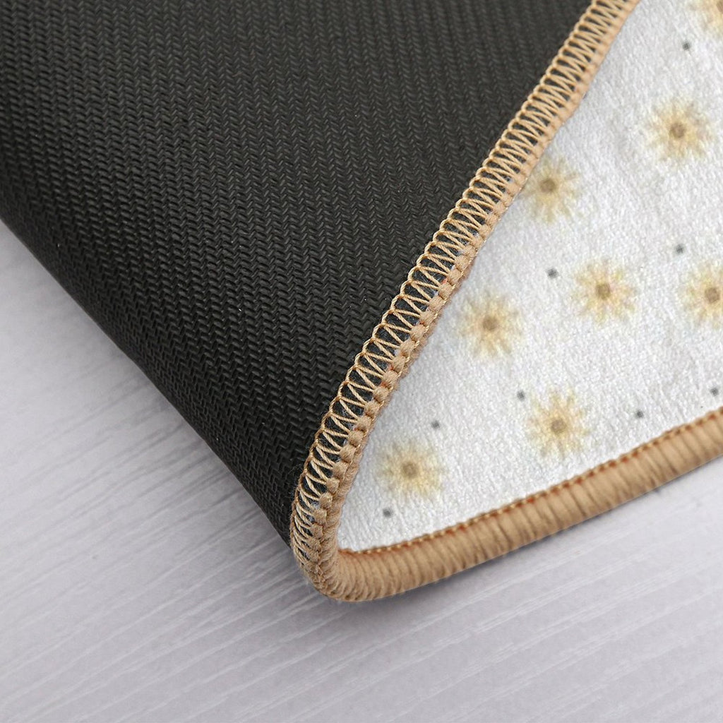 Dainty Yellow Daisies on White  High-Traffic Bath Mat