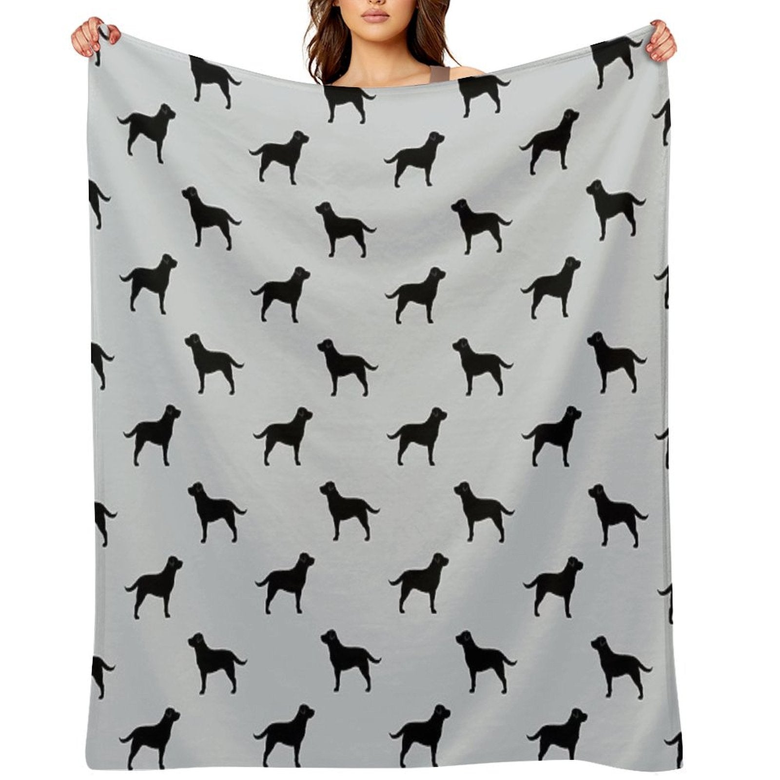 Black Labrador Retriever Silhouette(s) All-season Throw Blanket