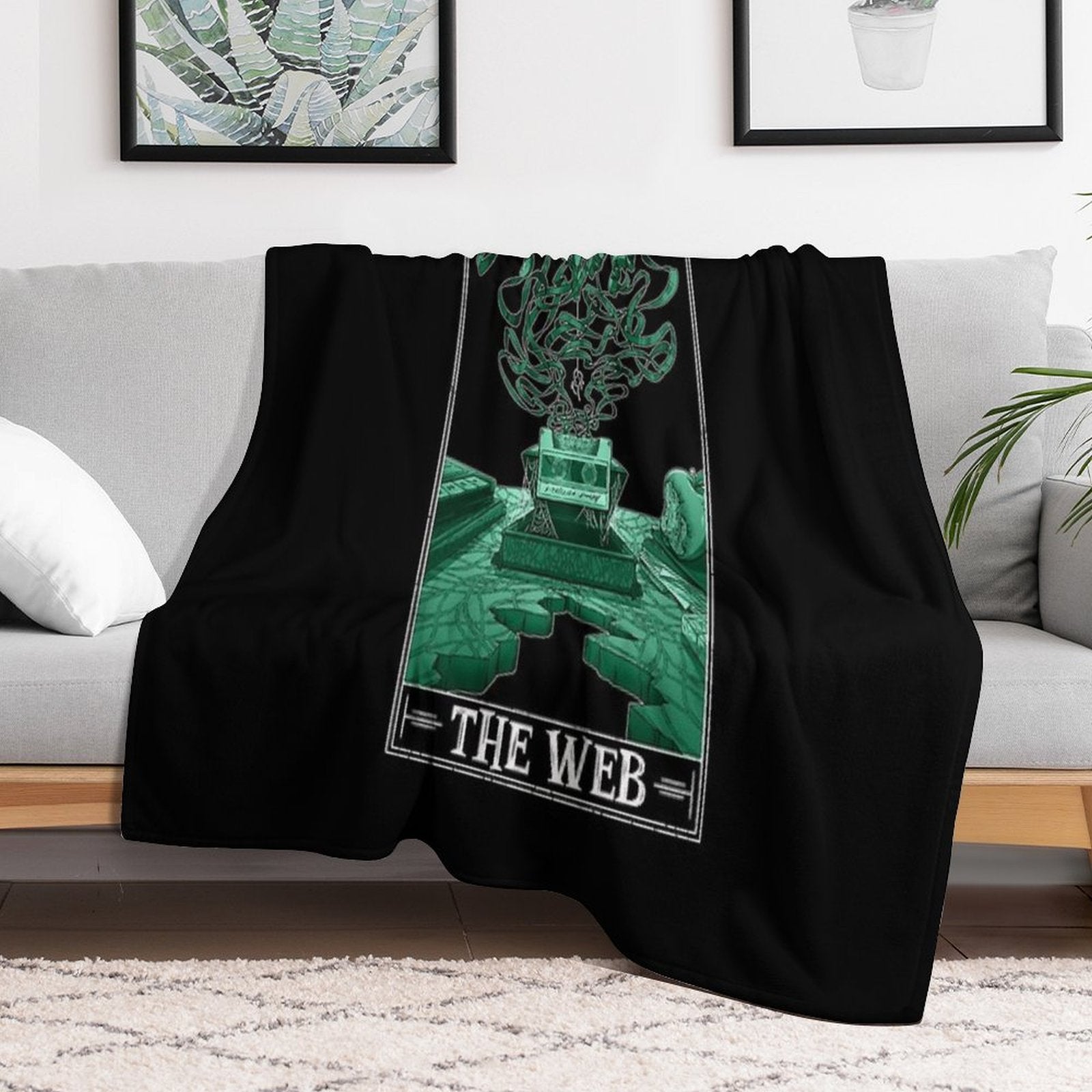 The Web Tarotesque - (Dark) Gift-ready Throw Blanket