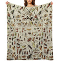 Insects Chart. Scientific Illustration, Text in French Eco-conscious Throw Blanket