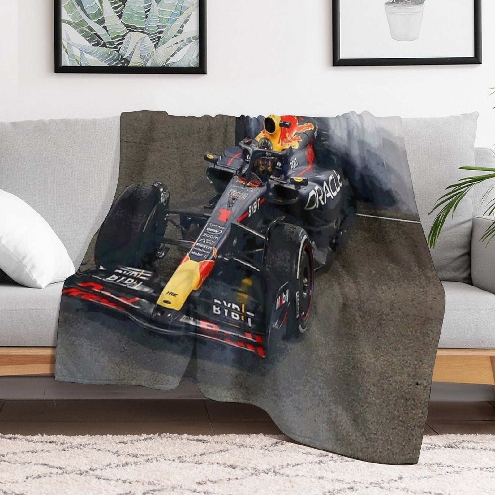 Max Verstappen Celebrating His 3rd World Championship by Doing Donuts after Winning The 2023 Abu Dhabi Grand Prix 2 Abstract Durable Throw Blanket
