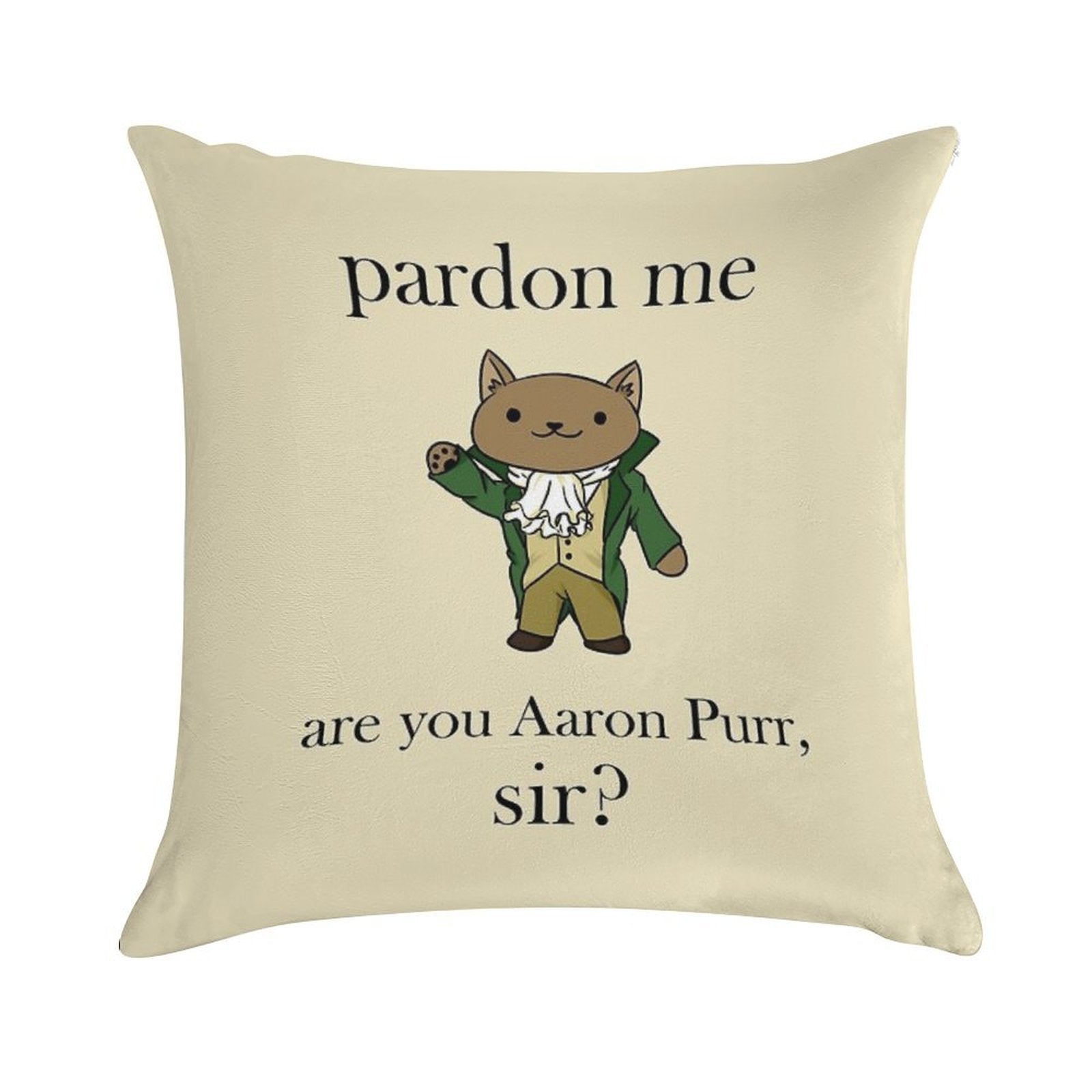 Alexander Hamilcat (Black Text) Soft Hidden Zipper Throw Pillow