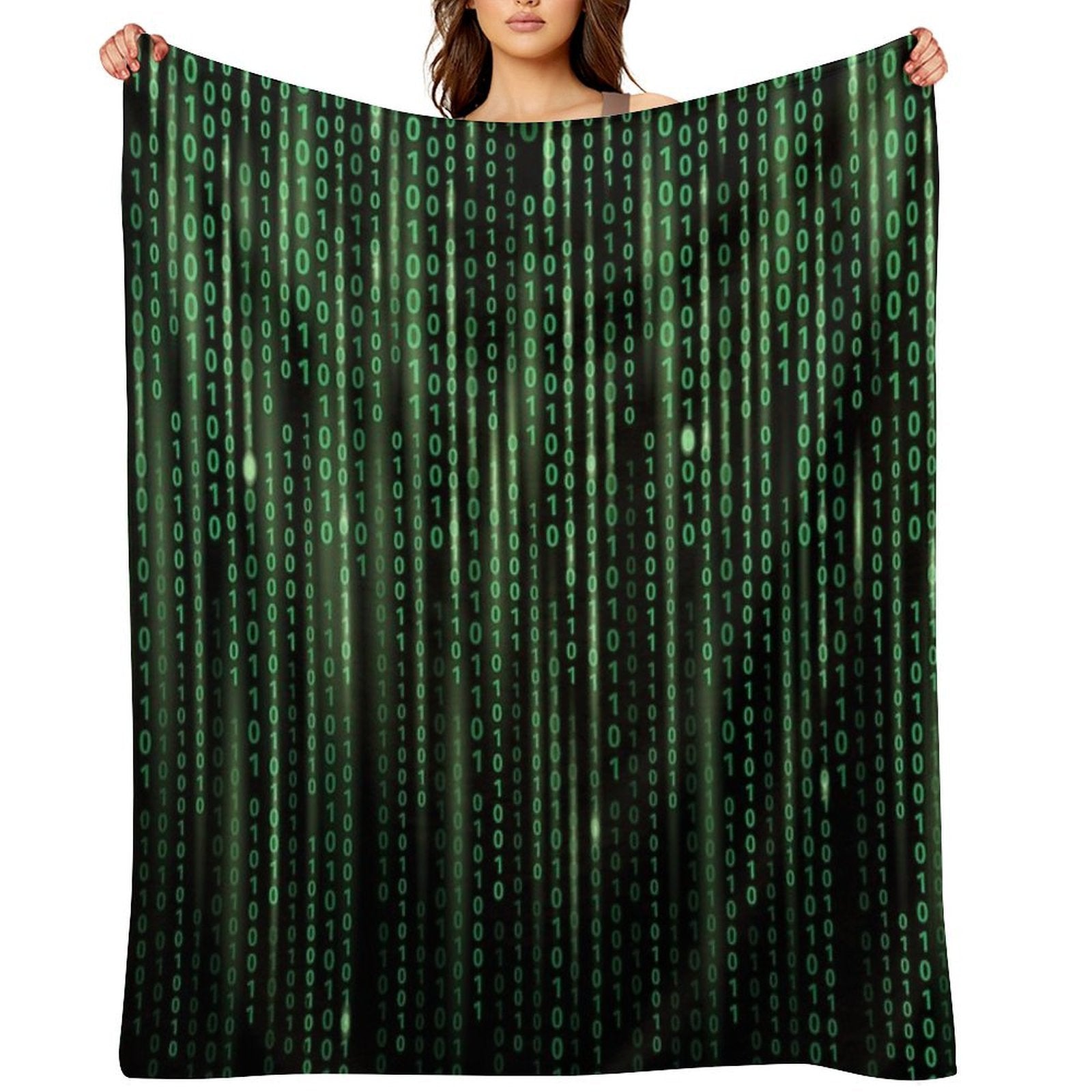 Binary Code Background Matrix Code Anti-pilling Throw Blanket