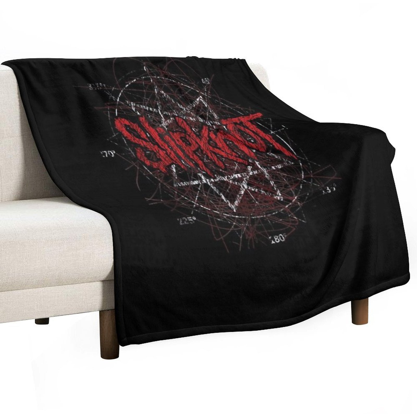 S-l-i-p-k-n-o-t Band Scribble Star Logo Plush Throw Blanket