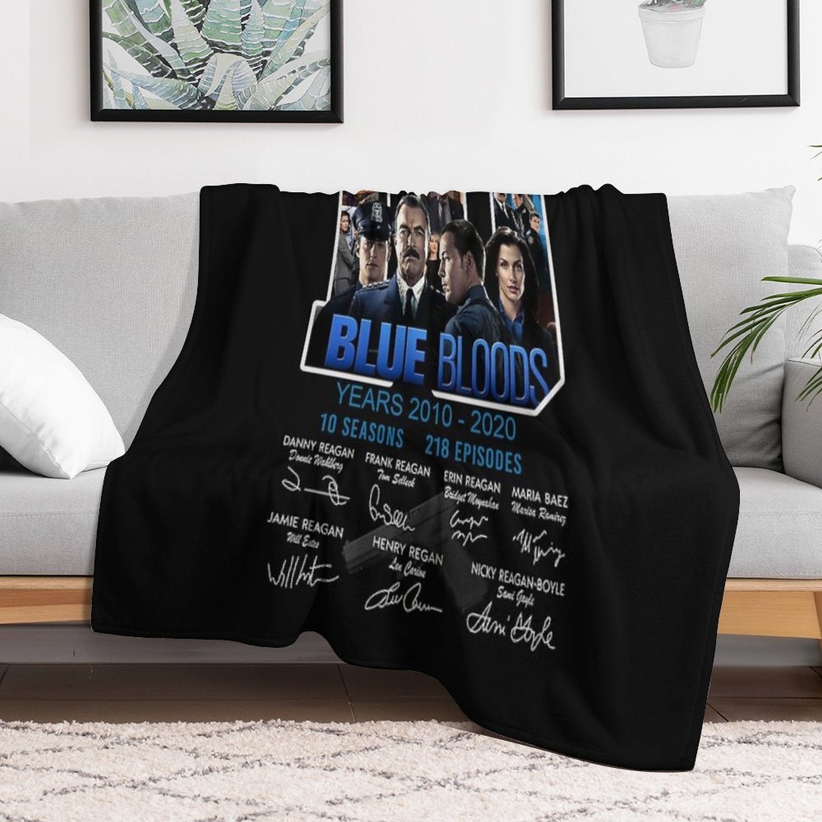 Blue Bloods Year 2010 – 2020 10 Seasons 218 Episodes Signatures Shirt Anti-pilling Throw Blanket