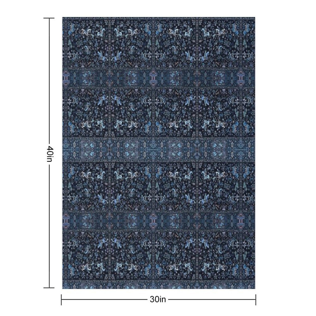 Blue Horses Textile Art Anti-pilling Throw Blanket