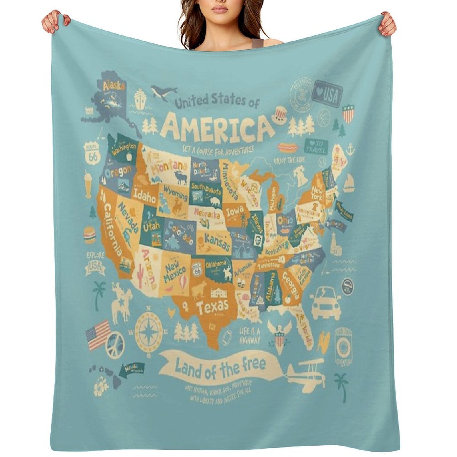 Explore America Premium Throw Blanket